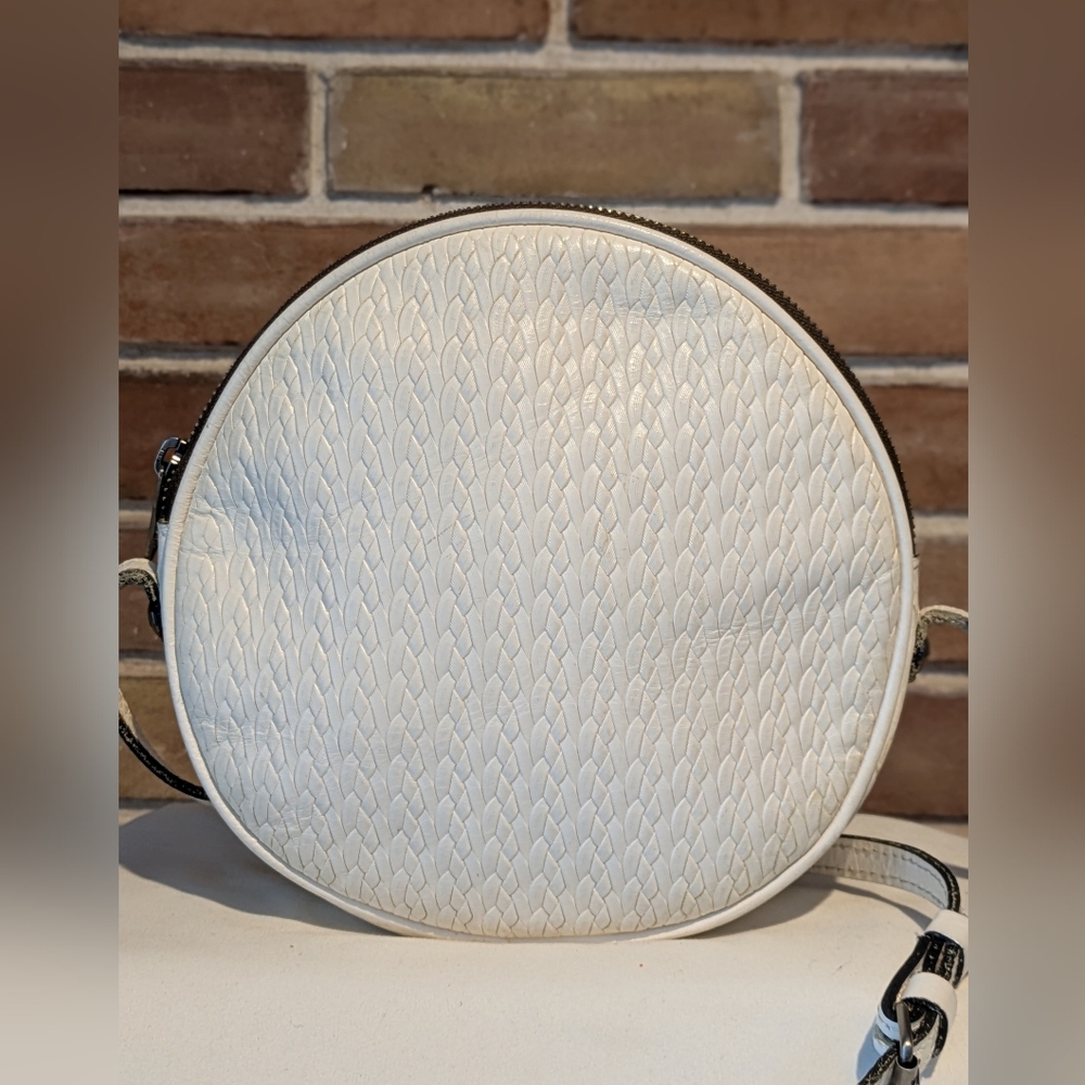 Patricia Nash White Canteen-Shaped Crossbody Bag
